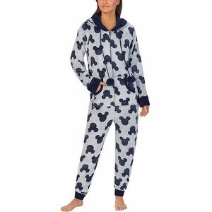 Mickey Mouse One Piece Hooded Faux Fur Pajamas